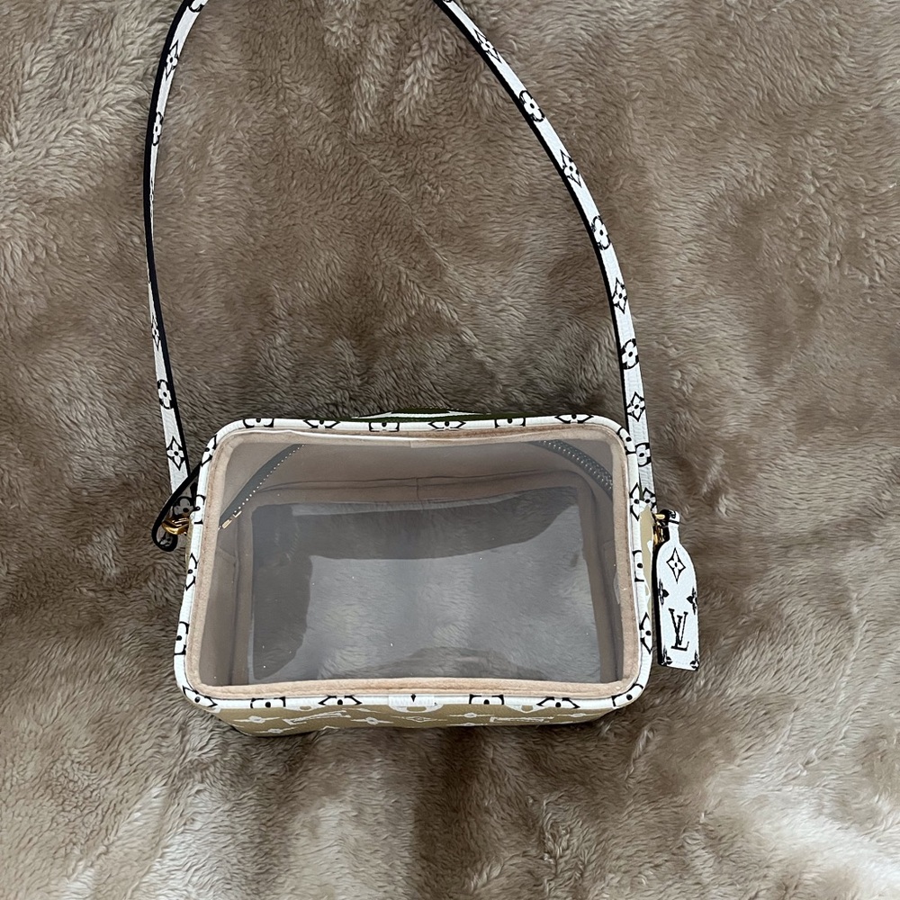 Louis Vuitton Clear Monogram Beach pouch- White, green and Tan
